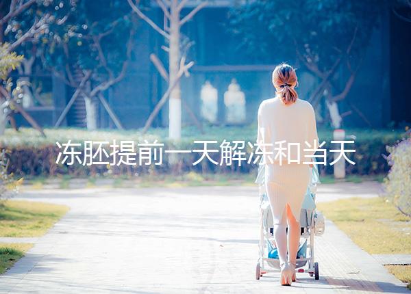 凍胚提前一天解凍和當天解凍沒有太大區別哪一天要注意？